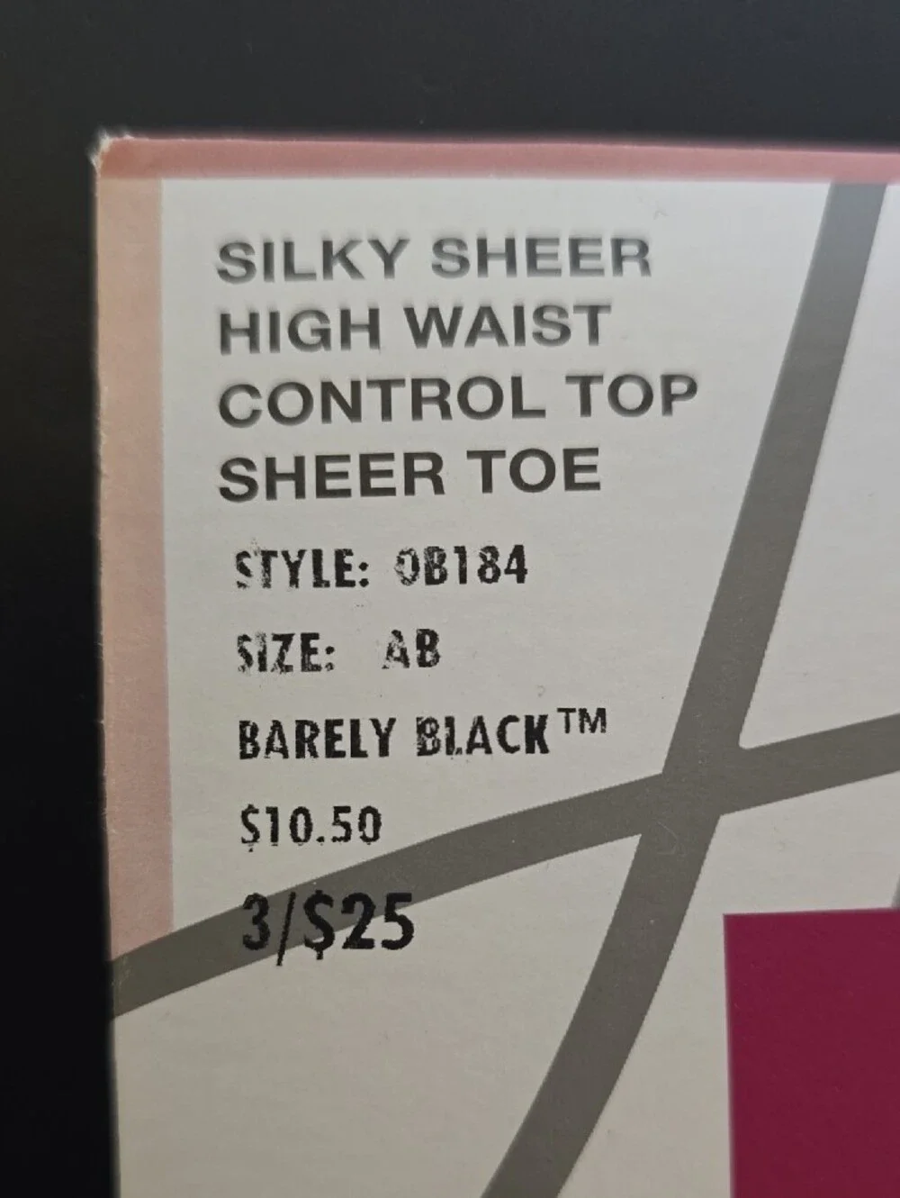 Hanes Silk Reflections High Waist Control Top Hose - Barely Black